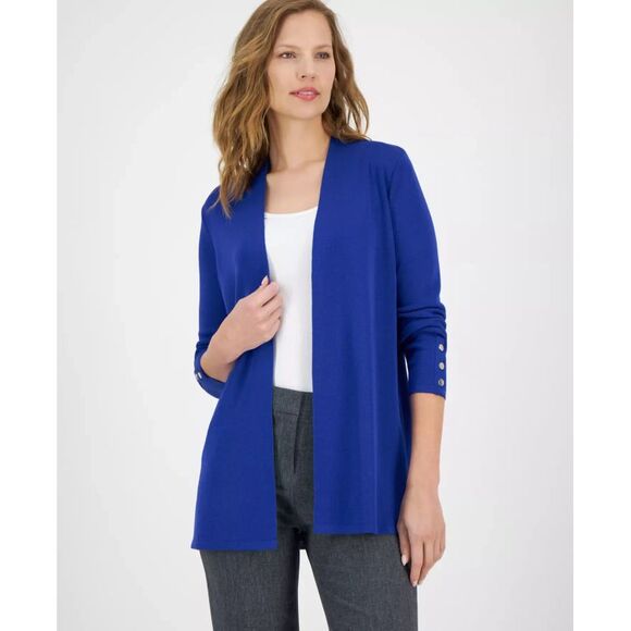 Anne Klein Women's Top Sweater Sz XS Carmel Open-Front - Picture 1 of 3